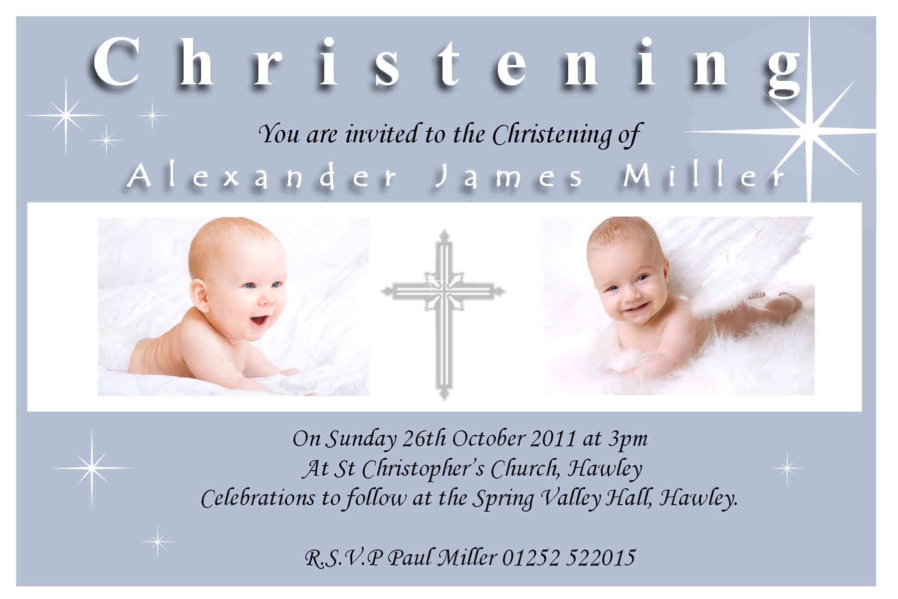 Sample Picture Of Baptismal Invitation Christening Invitation Sample
