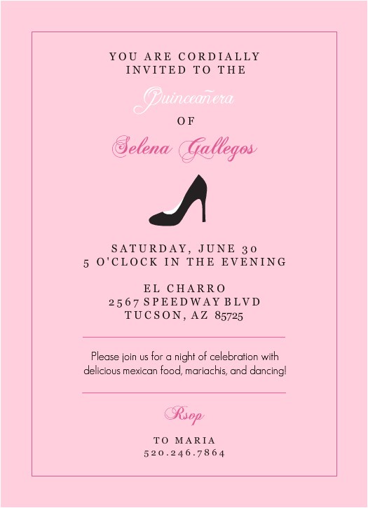 quince invitation wording examples