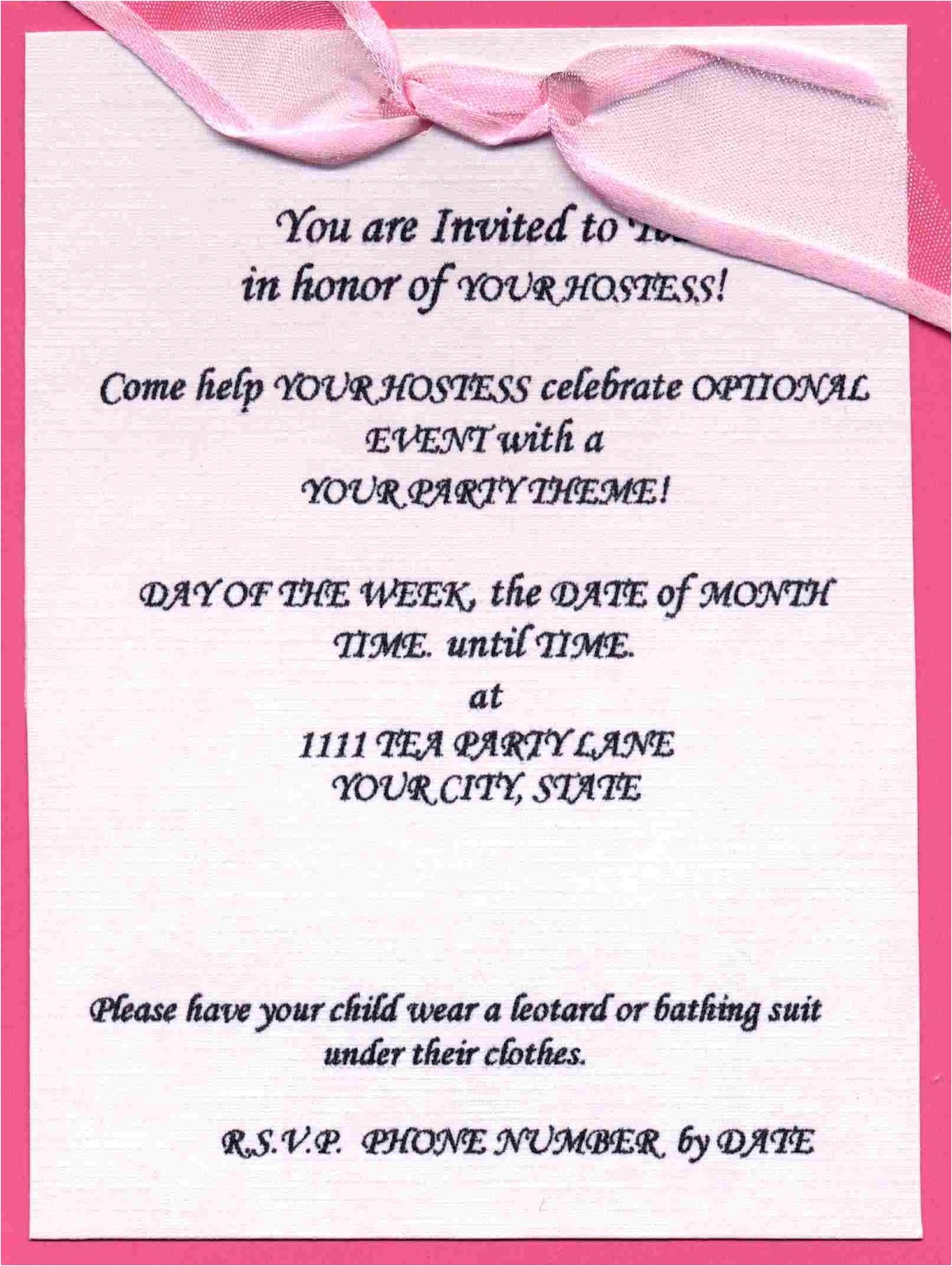 sample thank you letter for invitation to a birthday party