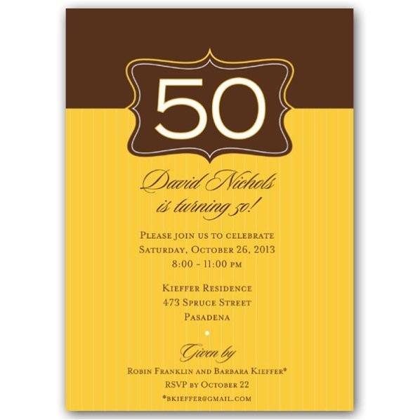 50th birthday invitation wording samples