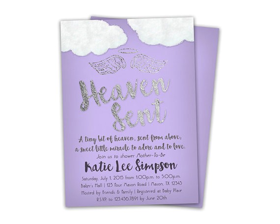 purple heaven sent baby shower