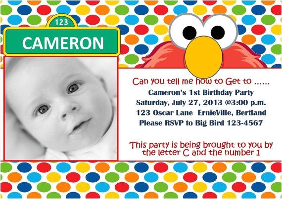 elmo sesame street birthday party invitations