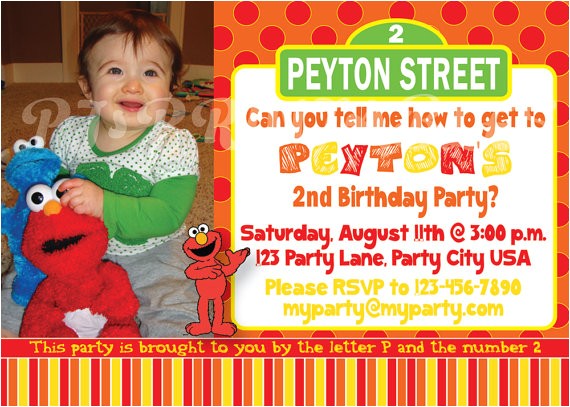 elmo sesame street birthday invitation