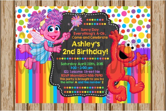 elmo and abby birthday invitations