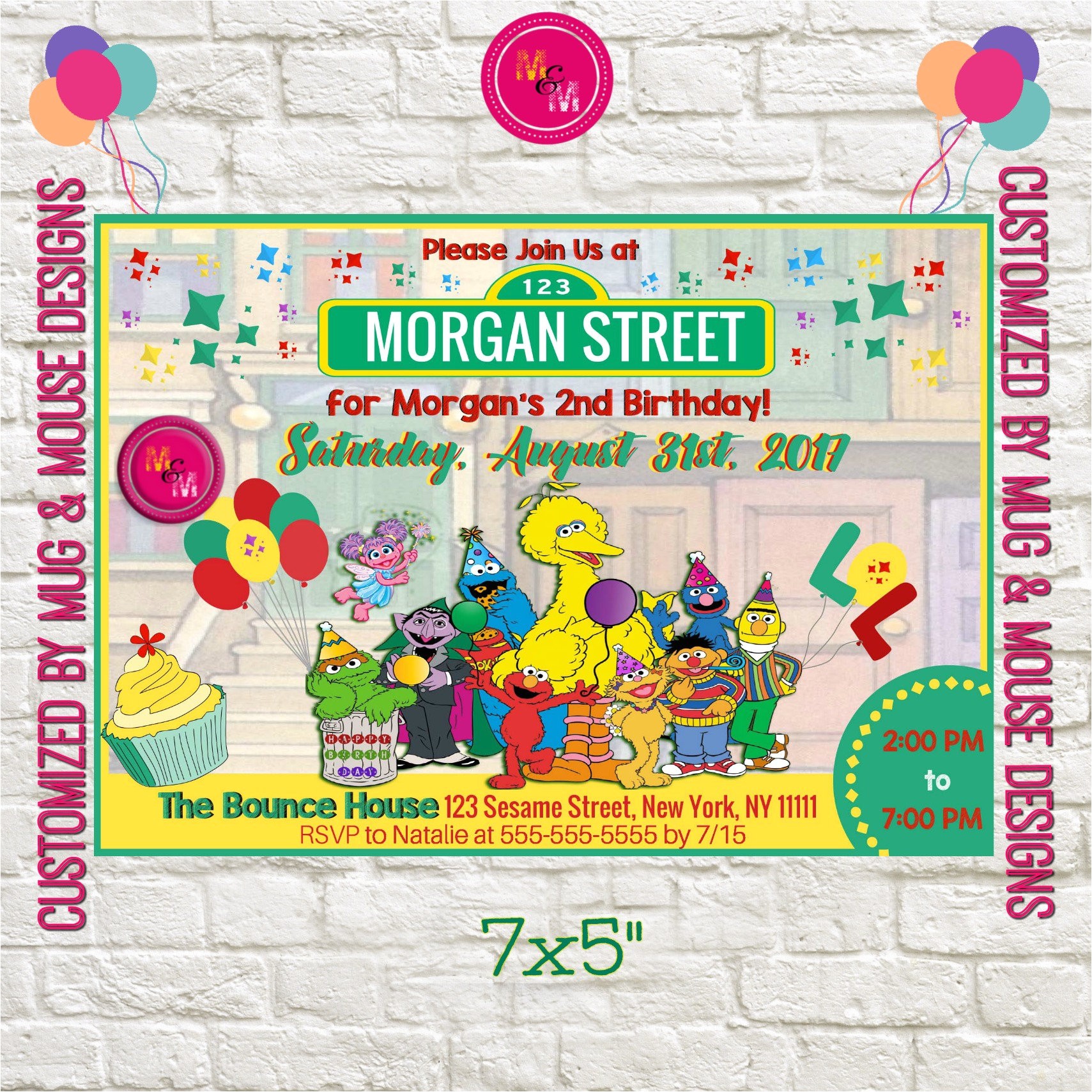 sesame street birthday invitation
