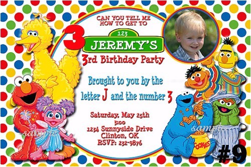 custom sesame street birthday invitations