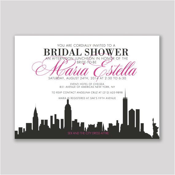in the city bridal invitation set of