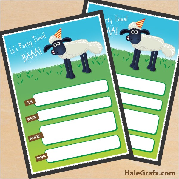 free printable shaun the sheep birthday invitation