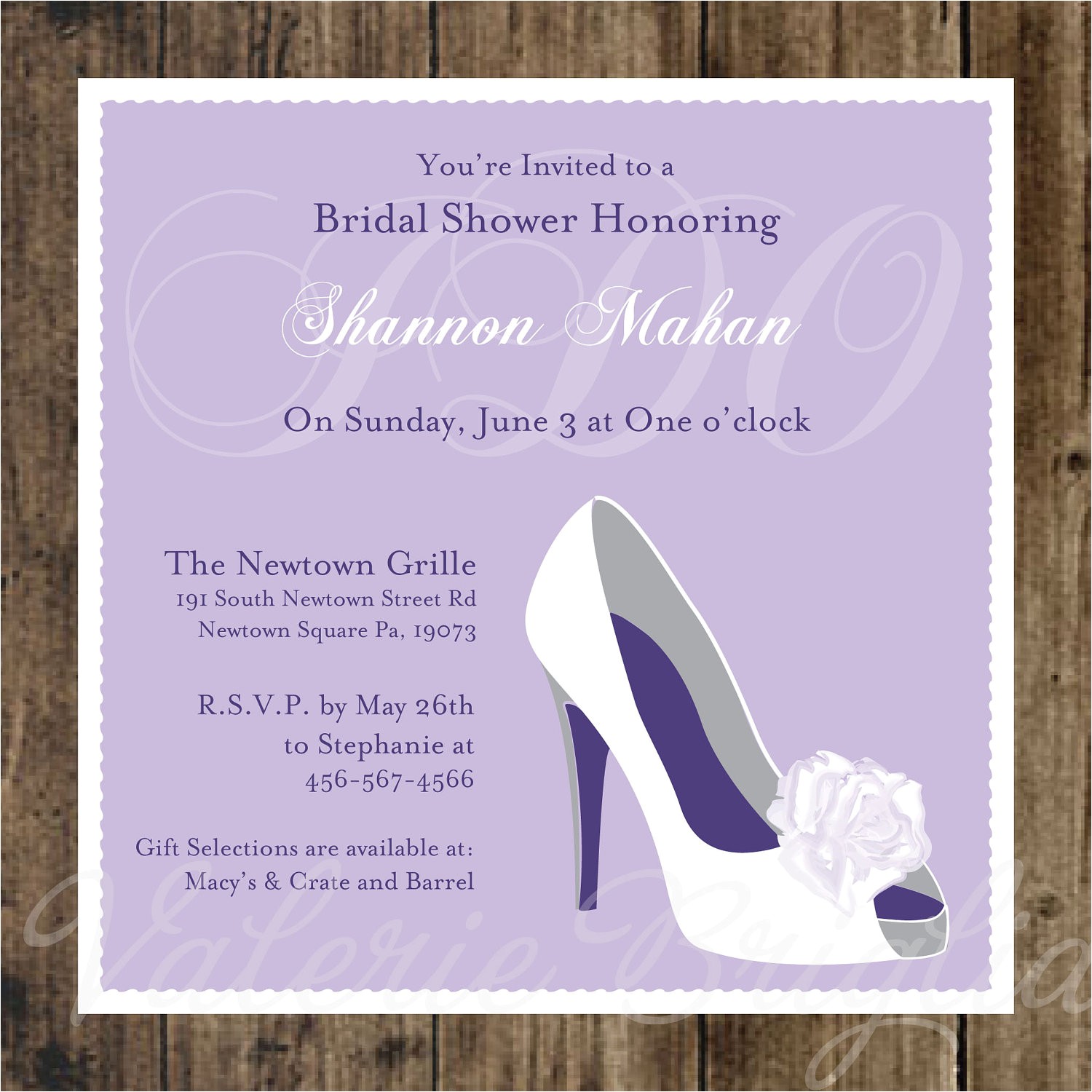 wedding shoe bridal shower invitation