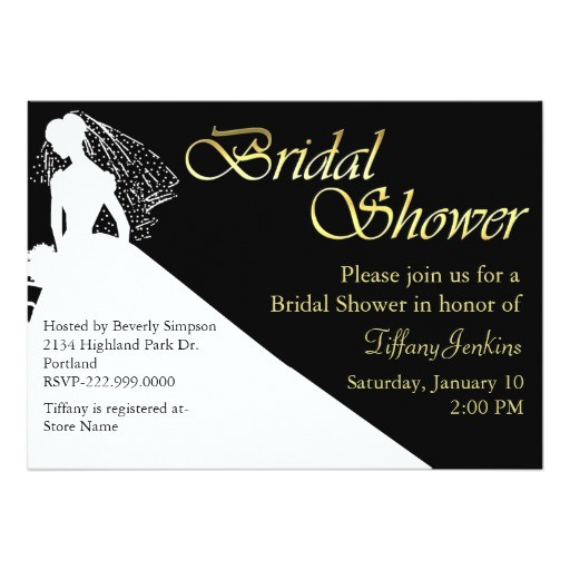 bride silhouette bridal shower invitation