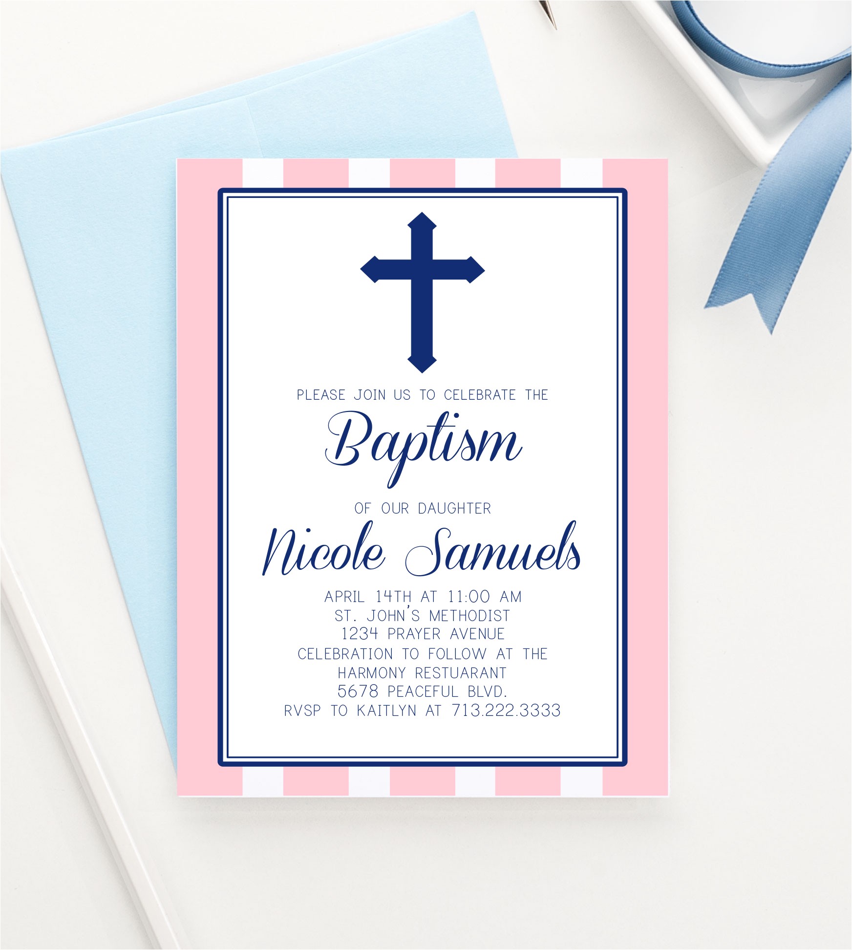 simple modern baptism invitations girl christening invitations