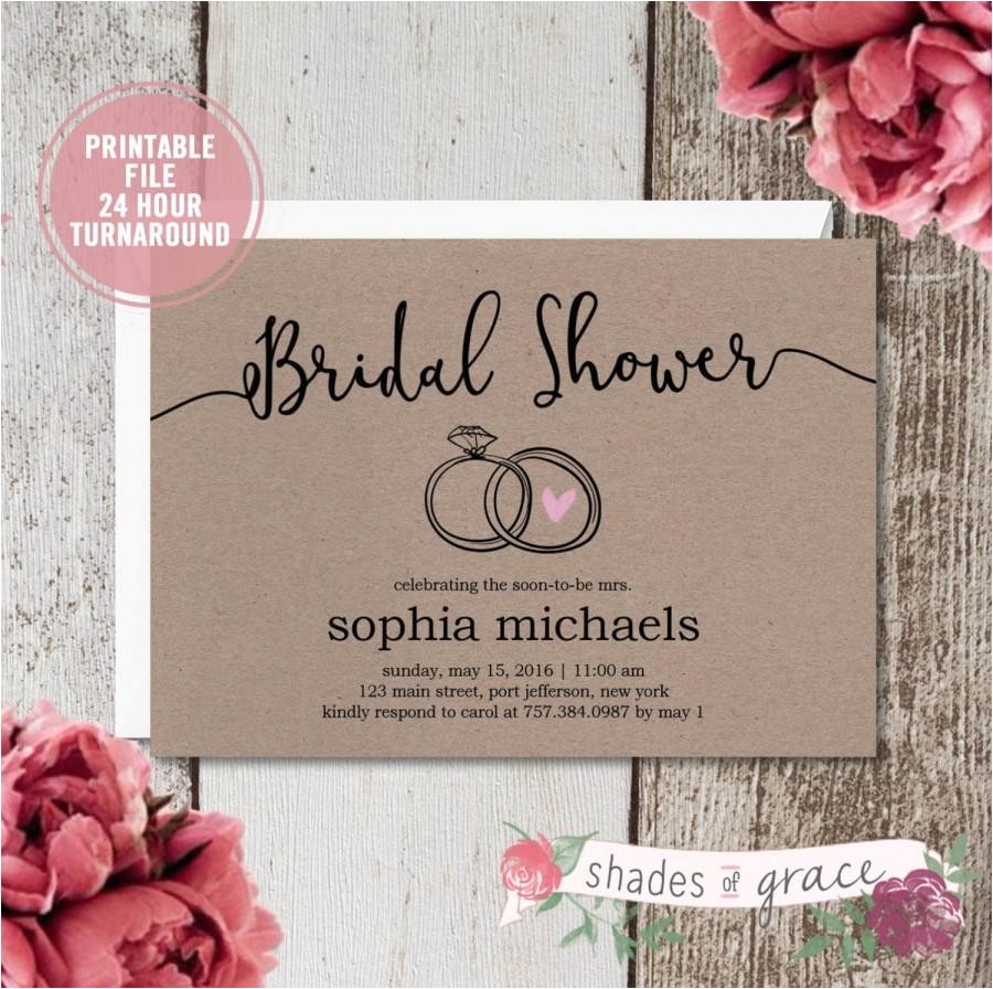 bridal shower invitation instant rustic bridal shower invites simple diy wedding invites diy bridal shower invitations
