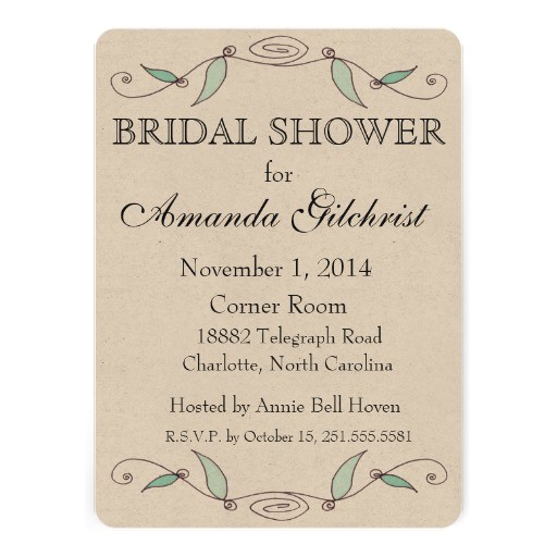 simple floral bridal shower invitation
