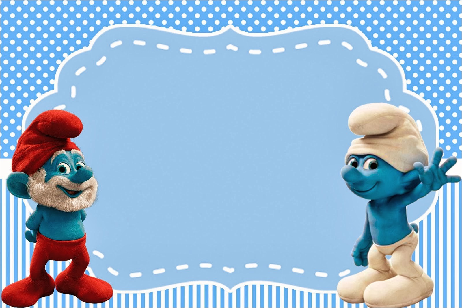 smurfs invitations and party free 1