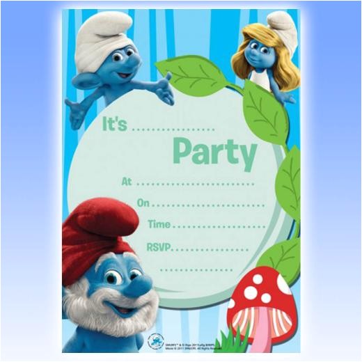 smurfs baby shower invitations