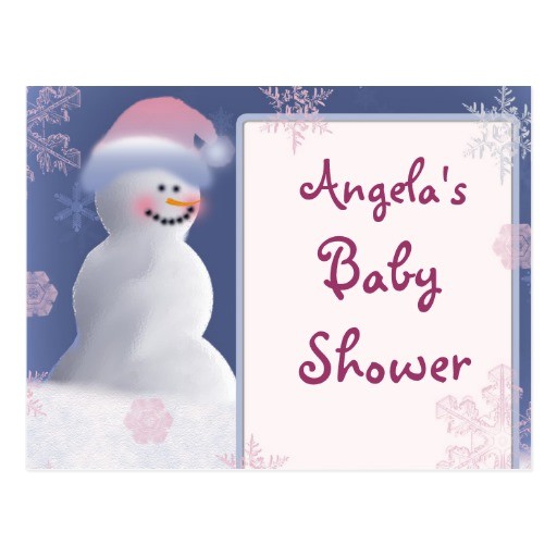 snowman baby shower invitation postcard