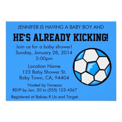 soccer baby shower invitation customizable