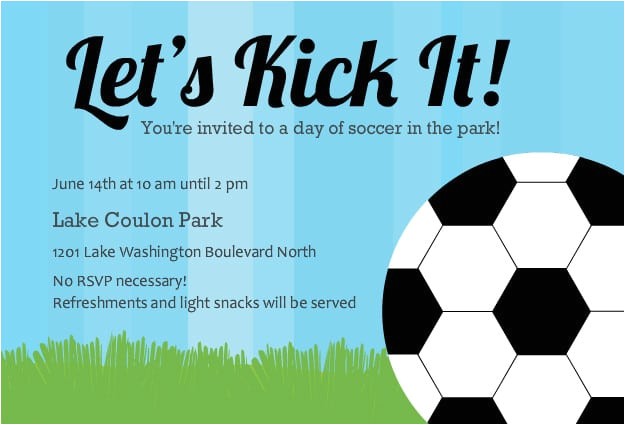 free soccer ball birthday party invitation template