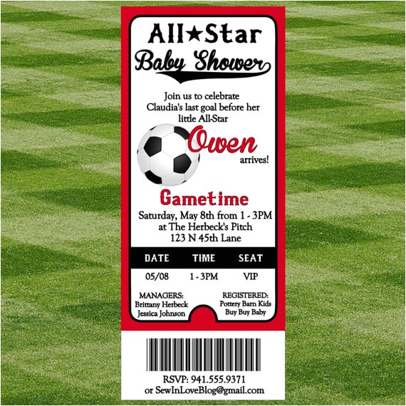 soccer baby shower invitation
