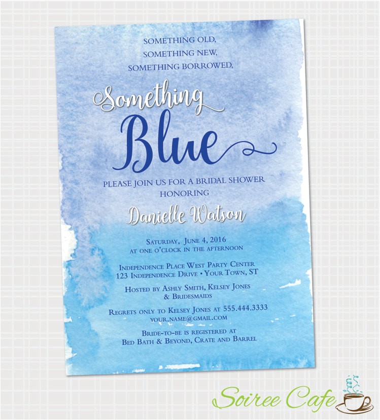 something blue bridal shower invitation