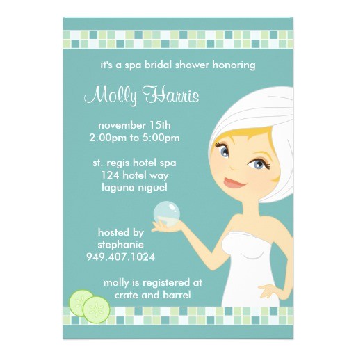 spa bridal shower party invitation