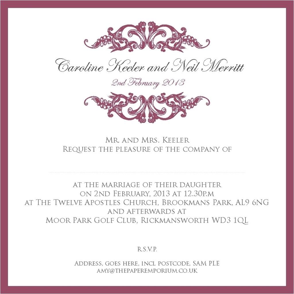 spanish wedding invitation wording samples
