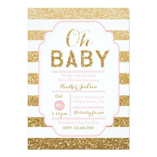 glitter baby shower invitations