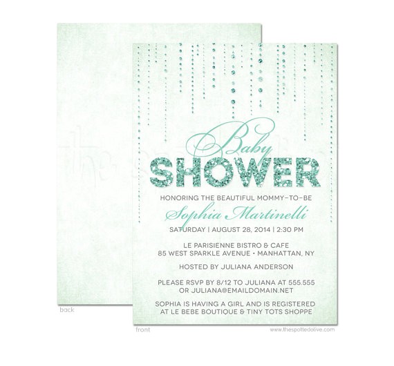 sparkly glitter baby shower invitation diy 2