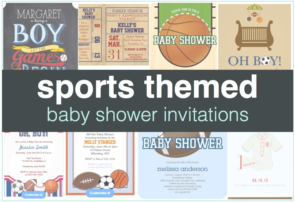 sports themed baby shower invitations