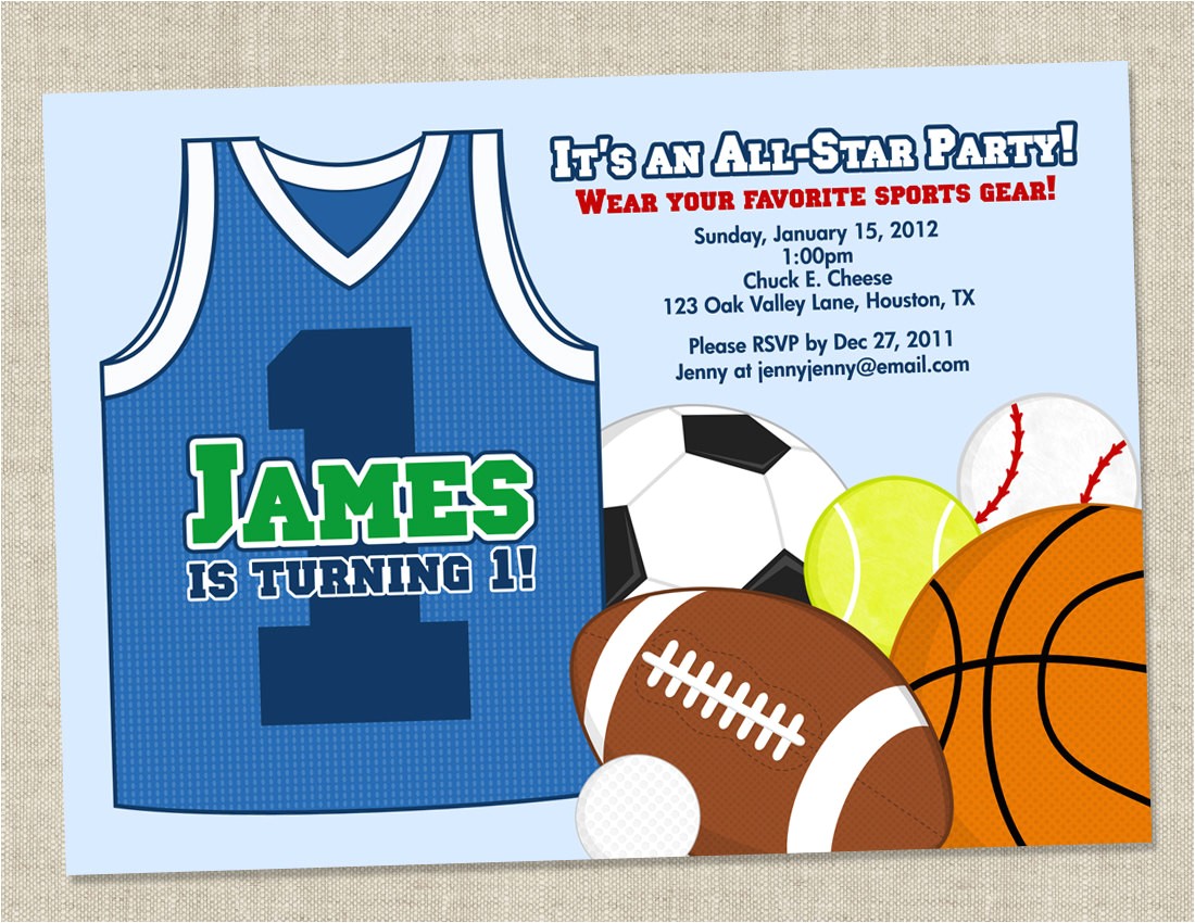 sports birthday party basketball theme birthday invitations wording for boys with plain blue background color and sportations clip art