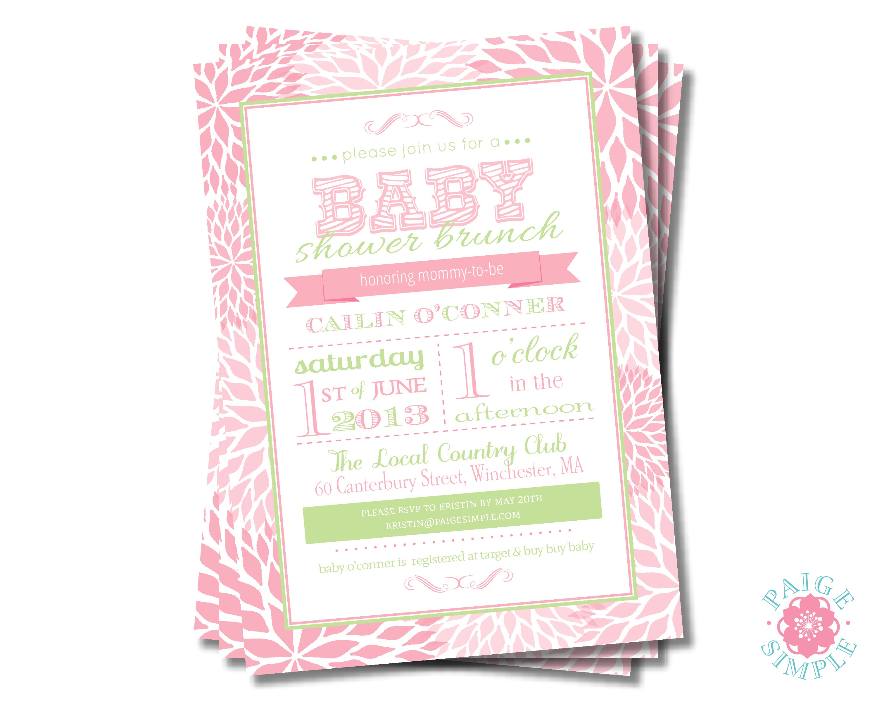 spring themed baby shower invitations