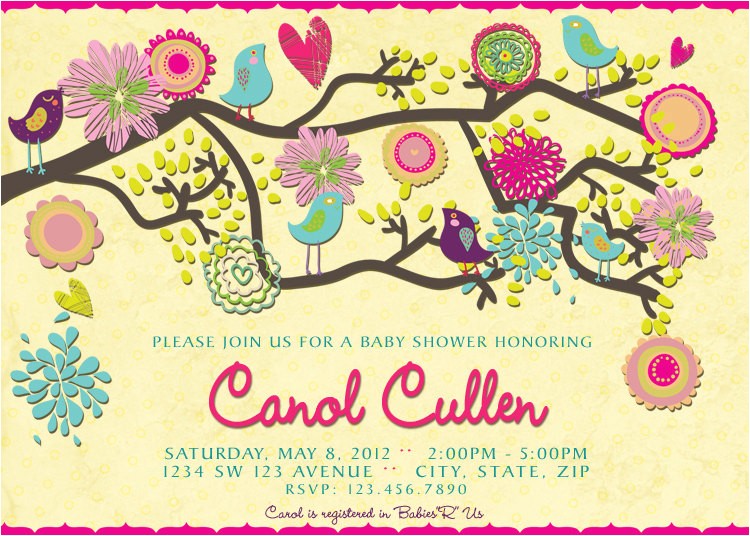 spring themed baby shower invitations
