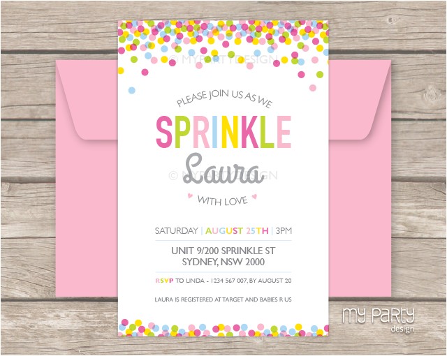 baby sprinkle party printable baby shower invitation
