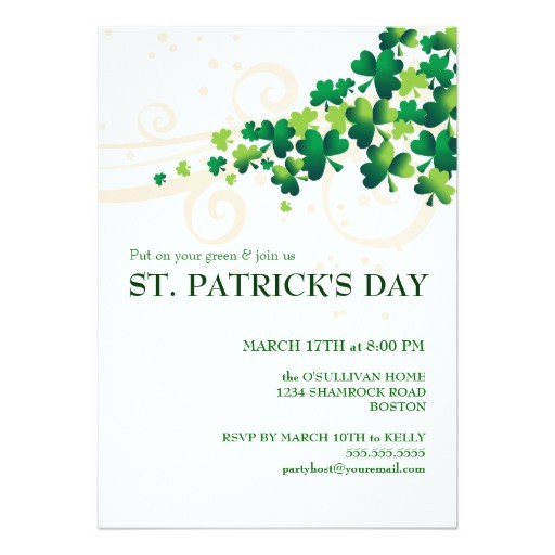 st patricks day irish shamrock party invitation