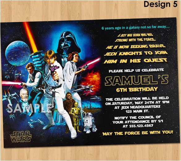 sample star wars birthday invitation