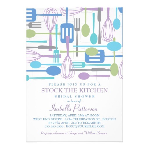 stock the kitchen retro style bridal shower invitation