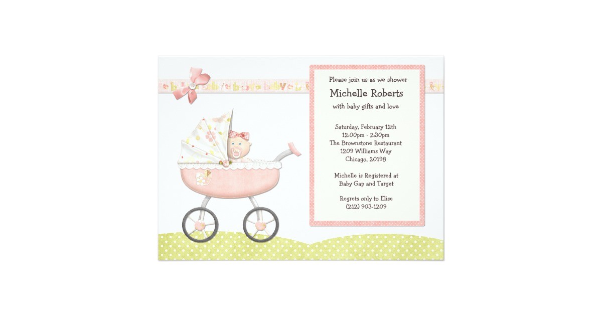 stroller baby shower invitation
