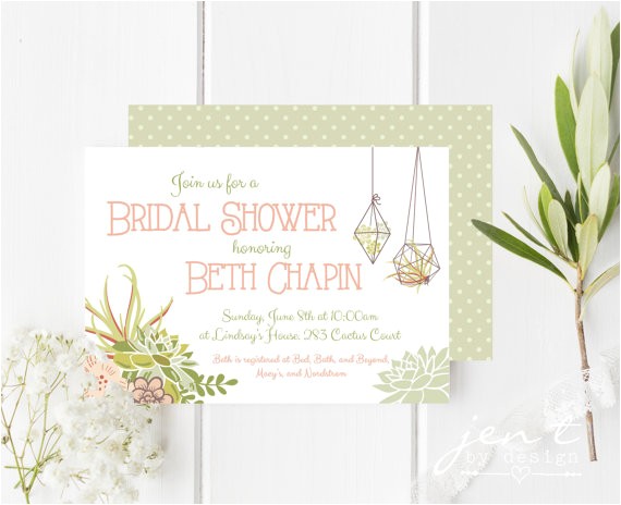 succulent bridal shower invitations