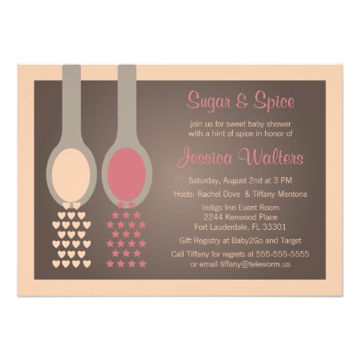 sugar and spice baby shower invitations