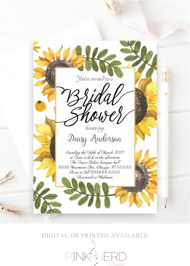 sunflower bridal shower invitations
