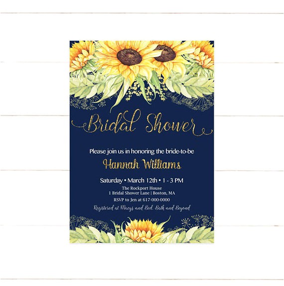sunflower bridal shower invitation