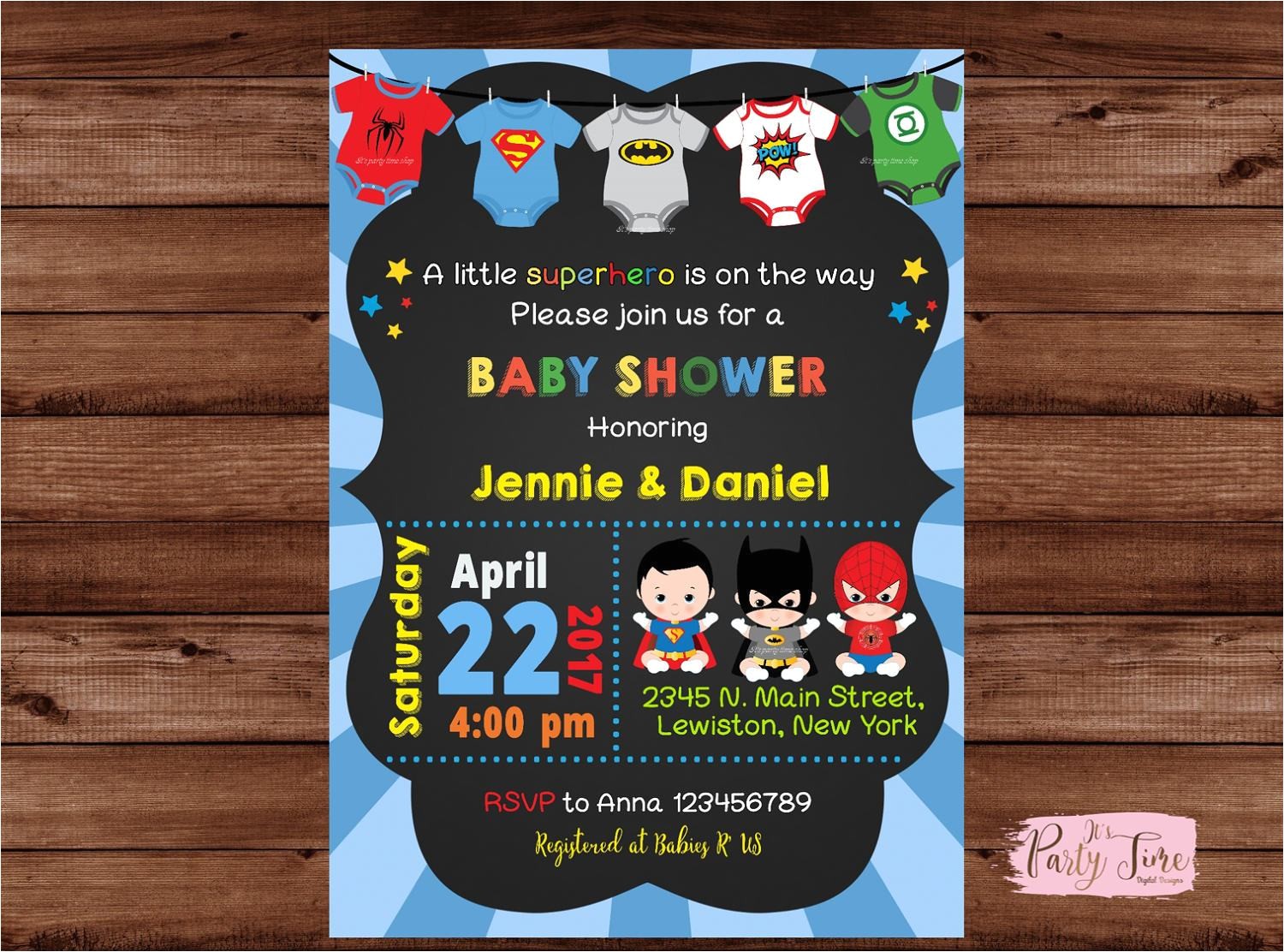superhero baby shower invitation super