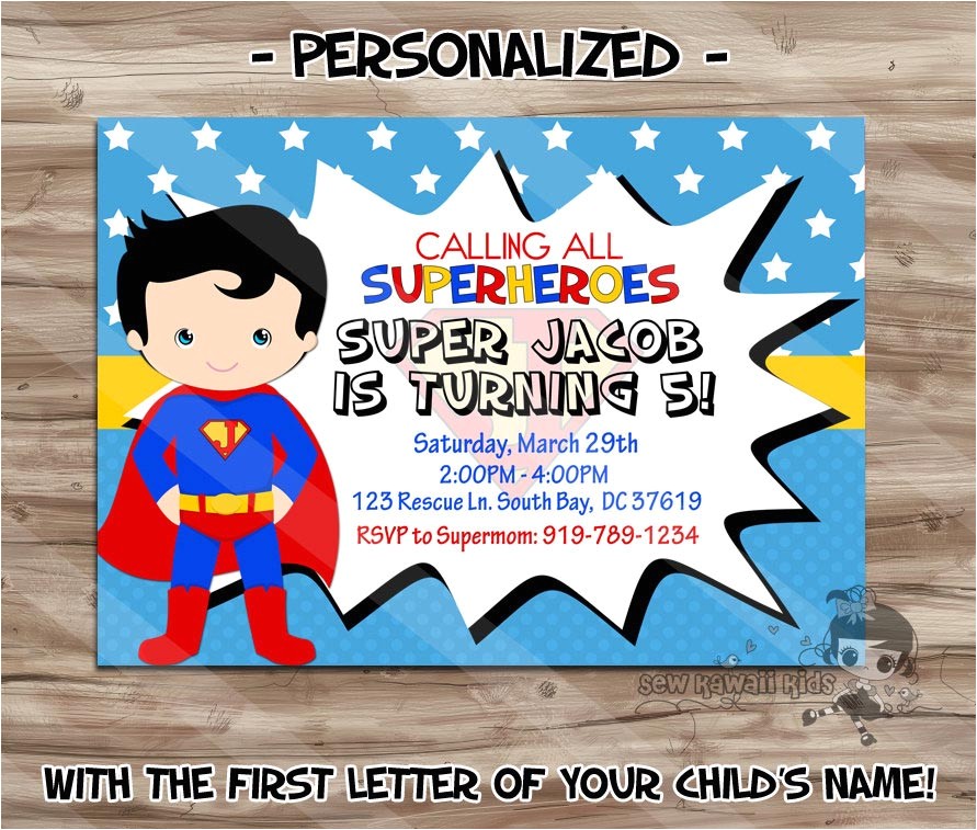 superman birthday party invitations printable