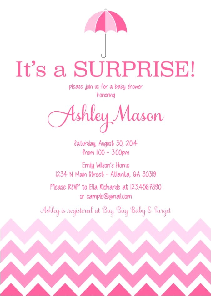 surprise baby shower invitations wording