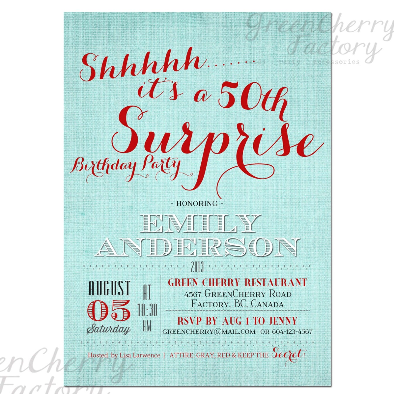 50th surprise party invitations