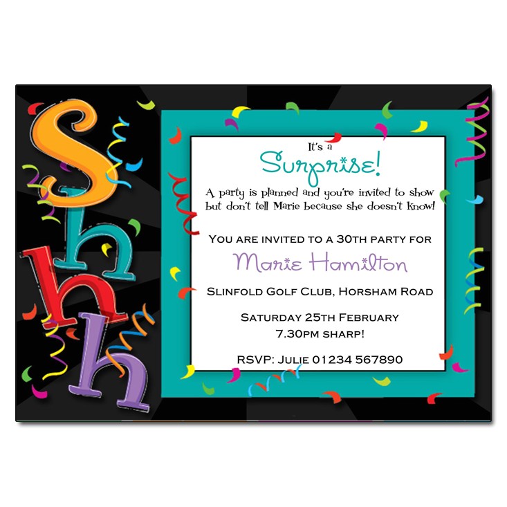 surprise party invitation