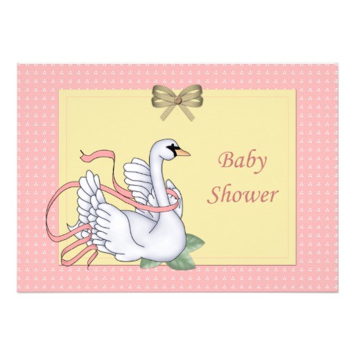 swan baby shower personalized invitation