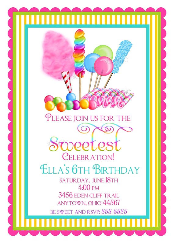candyland birthday party invitations