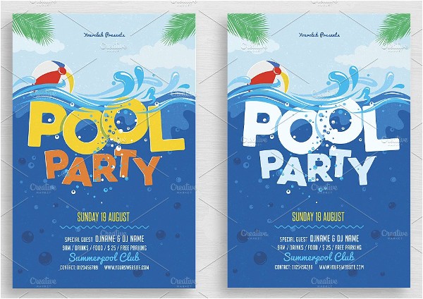 printable pool party invitations