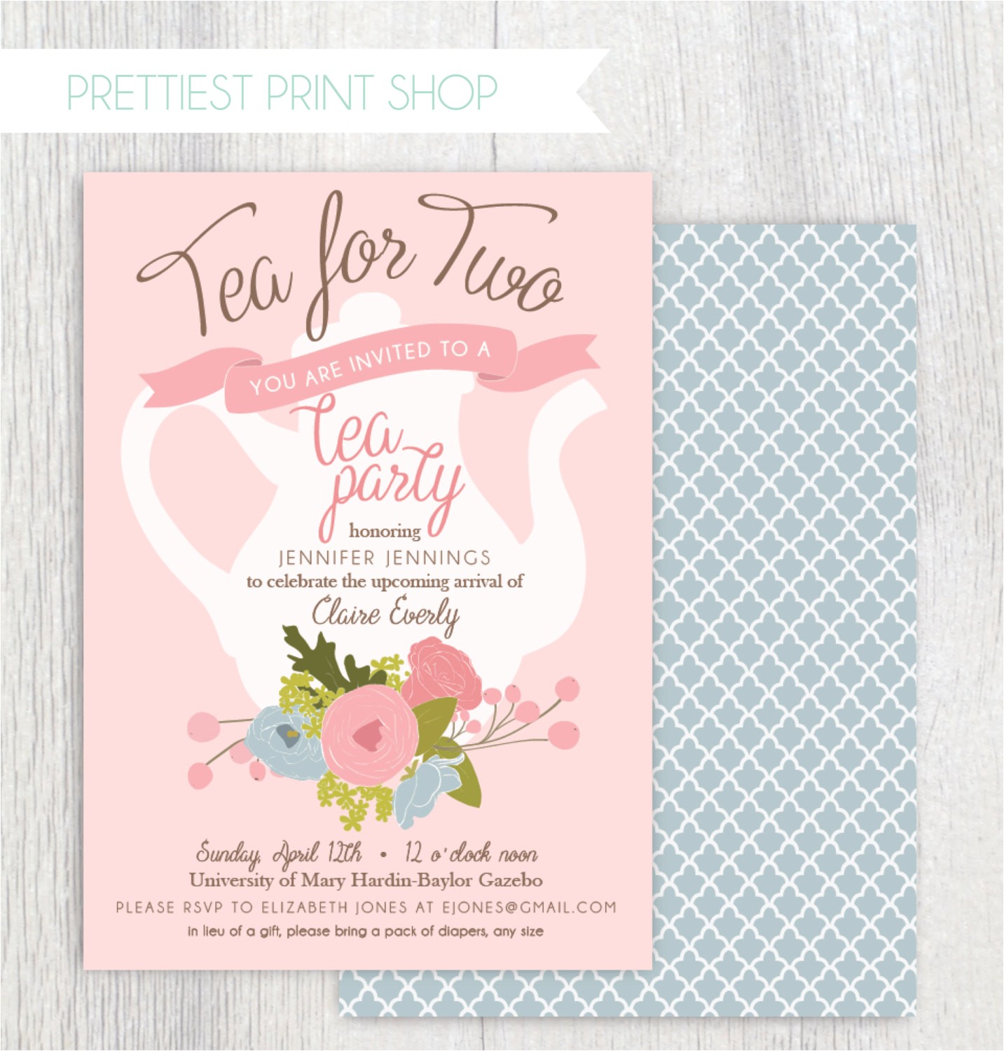 printable tea party baby shower